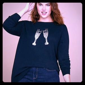 🥂 Poppin Bottles Sequin Champagne Graphic Sweater